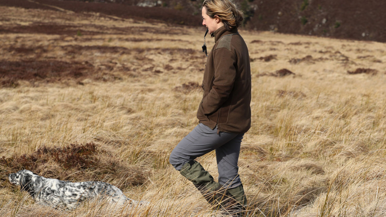 Lucy Walking her dog on the moors