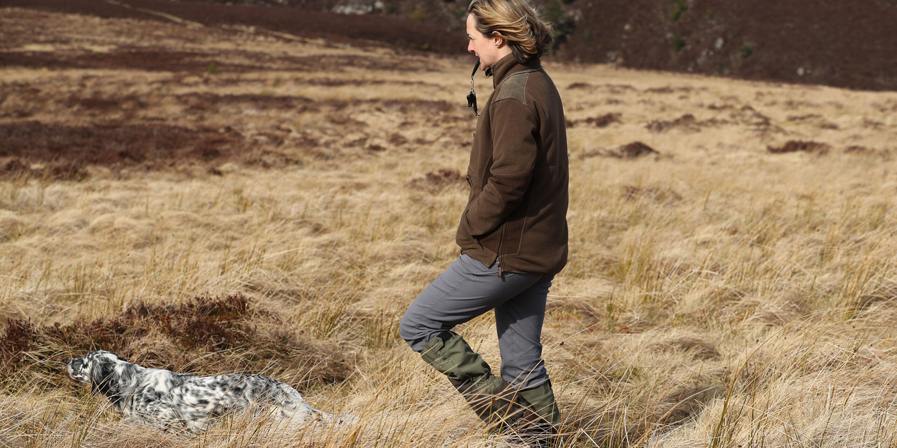 Lucy Walking her dog on the moors