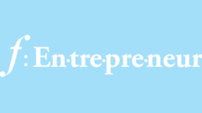 entrepreneur written in white on a blue background