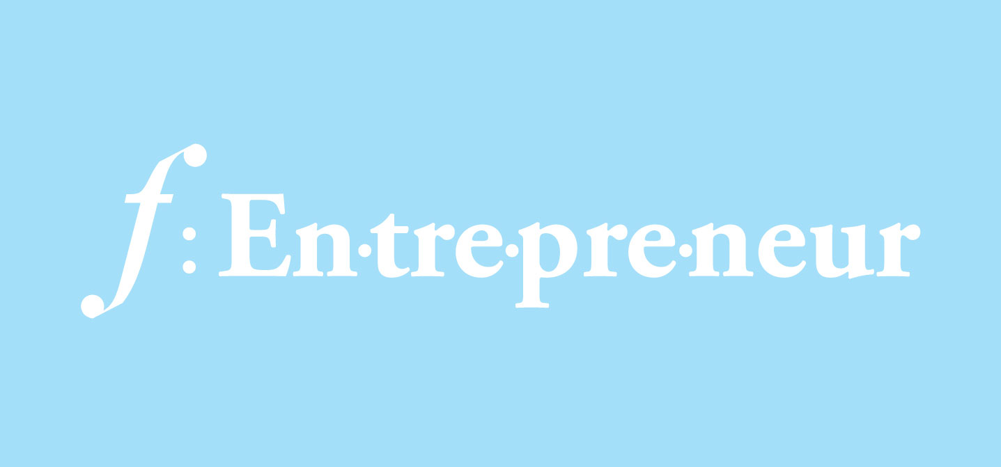 entrepreneur written in white on a blue background
