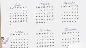 2022 calendar dates in months