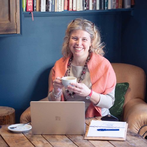 Kathryn sat working at her laptop